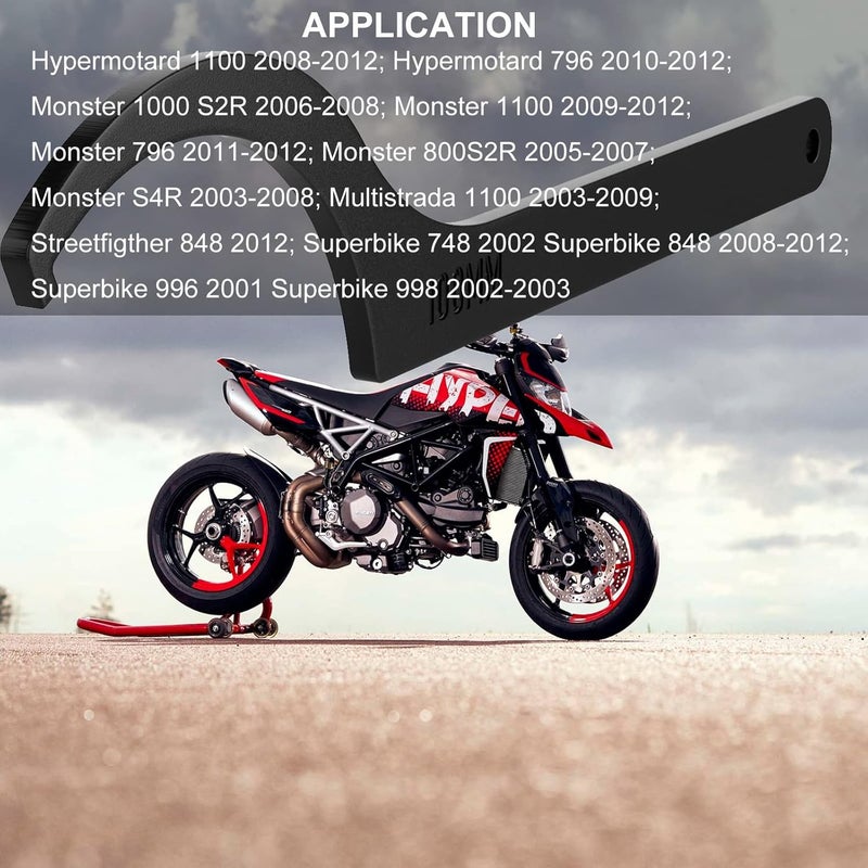 Moker Chain Adjuster Eccentric Spanner Wrench Tool 88713.1038 for Ducati 748 848 916 996 998 1098 1198 1199 1299 V4 Spanner Wrench Hypermotard 796 821 939 950 1100 Monster with Single-Sided Axle Swingarm - Image 4